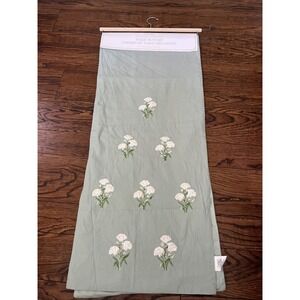 Dream Home Embroidered Floral Table Runner Terry Sage Green Spring 16" X 80"